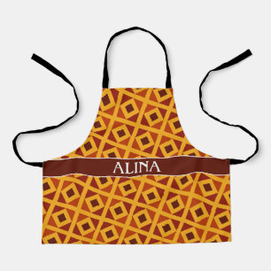 Tablier Triangles Brown jaune Motif minimal