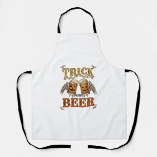 Tablier Trick Or Beer Mug Halloween Citrouille Mains de sq