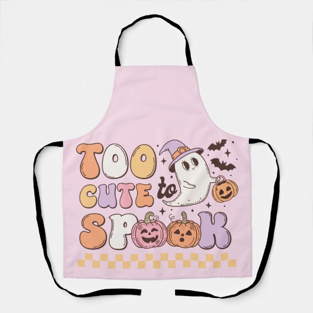 Tablier Trop mignon pour parler Halloween (Recto)
