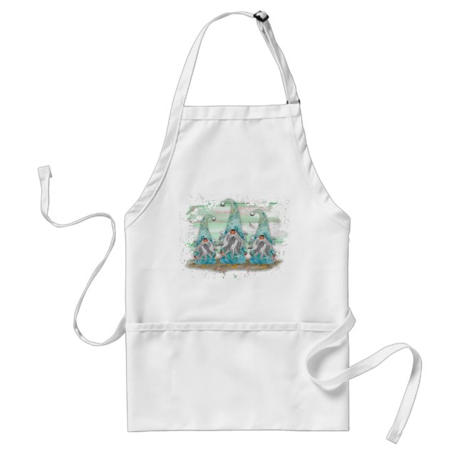 Tablier Tropcal Blue Watercolor Beach Gnomes (Devant)