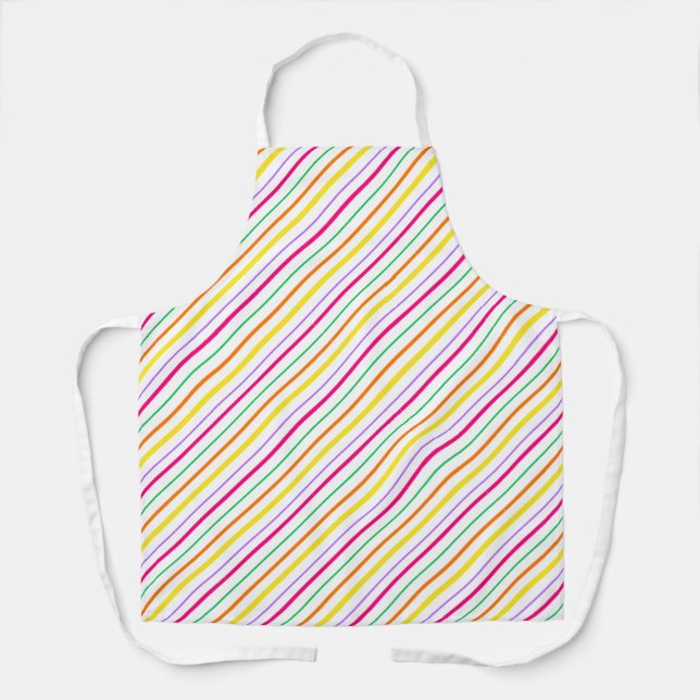 Tablier Tropical Rose Vert Orange Yellow Stripes (Recto)