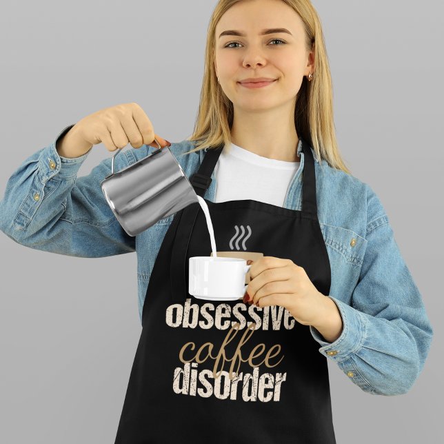 Tablier Trouble du café obsessionnel | Cute Barista (Créateur téléchargé)