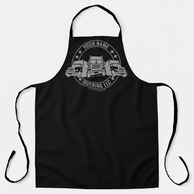 Tablier Trucker personnalisé Big Rig Semi Camion Camion (Recto)