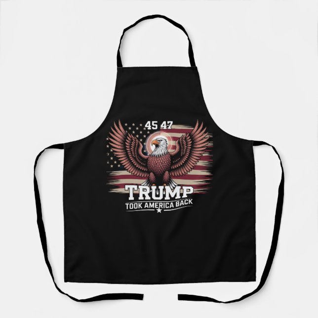 Tablier Trump 45e 47e Président Drapeau 2025 Aigle Amériqu (Recto)