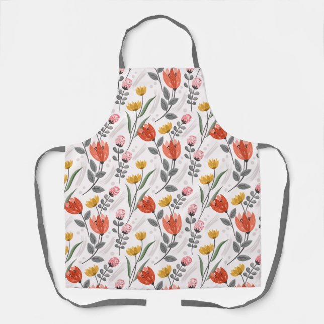 Tablier Tulipes à main moderne (Recto)