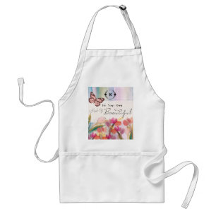 Tablier Tulipes chaudes et citation papillon, Monogramme p