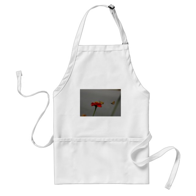 Tablier Tumeaux et Zinnia rouge (Devant)
