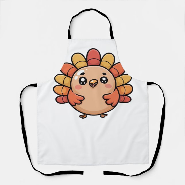 Tablier turquie d'action de grâces kawaii T-shirt trop gra (Recto)