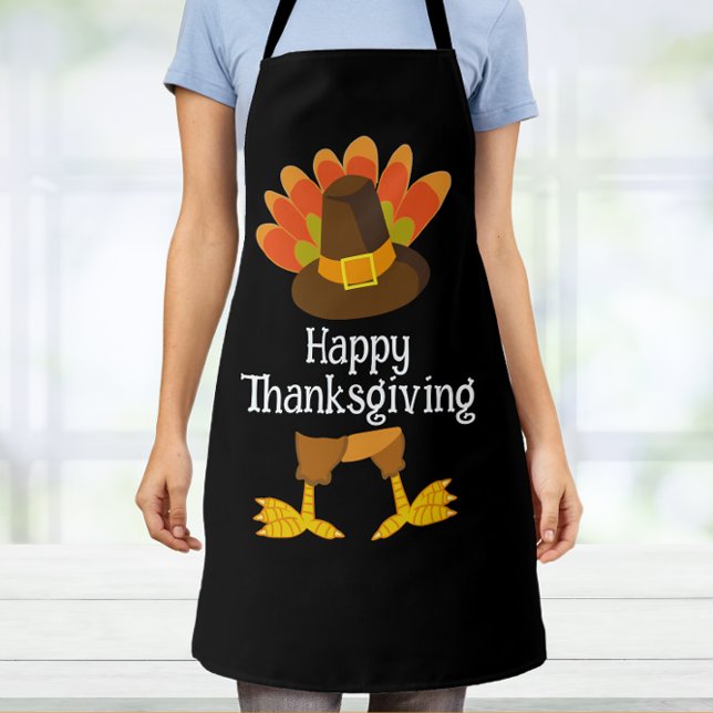 Tablier Turquie Tail & Legs Chef Thanksgiving Personnalisé (Créateur téléchargé)