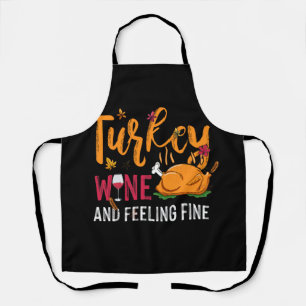 Tablier Turquie Vin & Sentiment fin drôle Thanksgiving