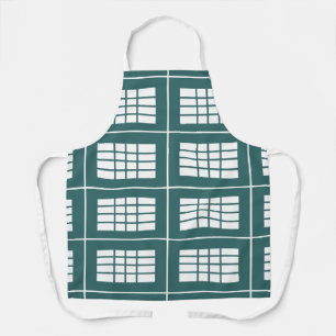 Tablier Turquoise Blanc Grandes Motif Boulangerie Restaura