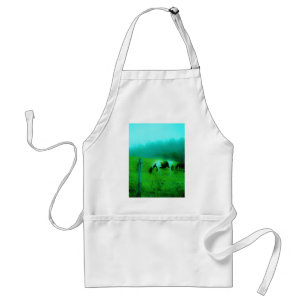 Tablier Turquoise brouillard Reto colorié poney peint Chev