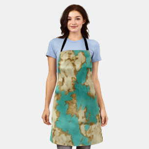 Tablier Turquoise Brown Cream Animal Cowhide Western