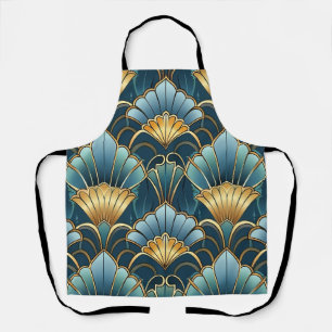 Tablier Turquoise or vintage art déco motif