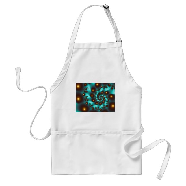 Tablier Turquoise Trippy Art Abstrait Fractal (Devant)