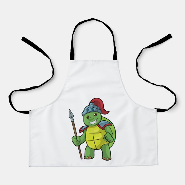 Tablier Turtle as Warrior with Spear & Helmet (Recto)