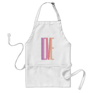 Tablier Typographie Amour Gras en Couleurs Pastel