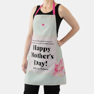 Tablier Typographie Coeur rose mignon Fête des mères moder