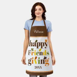 Tablier Typographie colorée, frontière Happy Friendsgiving