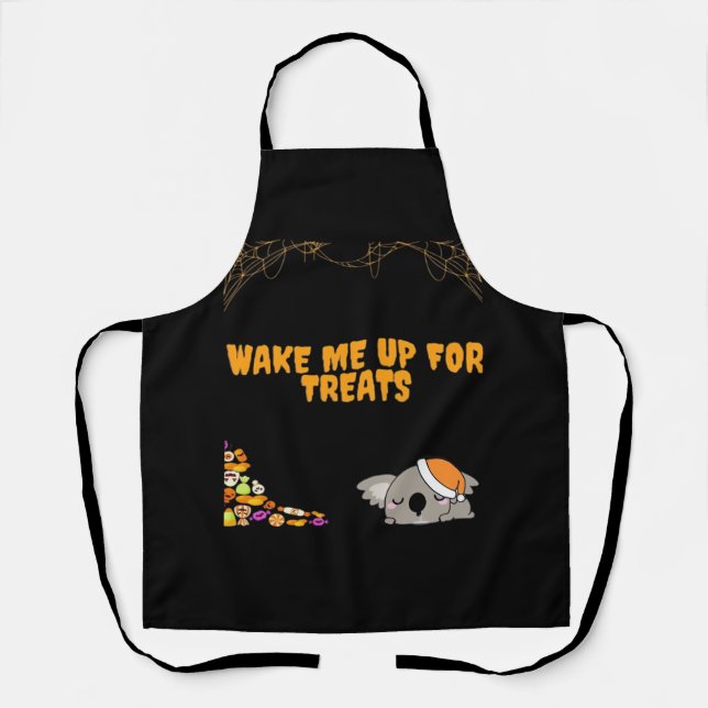 Tablier Un animal endormi prêt pour les friandises d'Hallo (Recto)