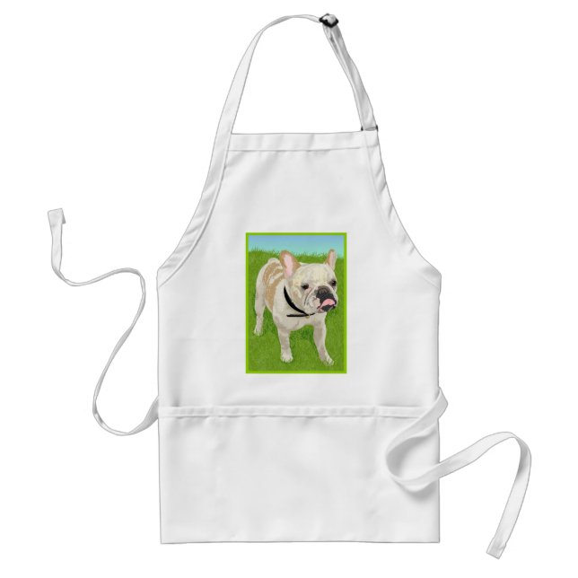 Tablier Un bouledogue français artistique et lunatique (Devant)