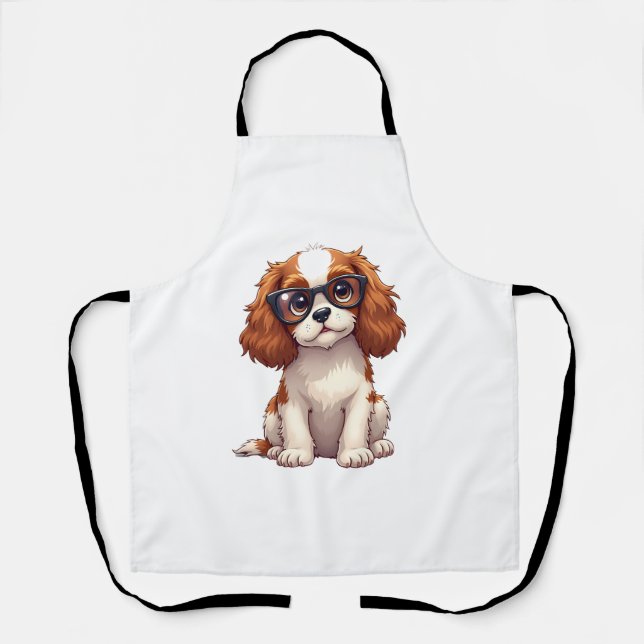 Tablier Un chien mignon, le roi Charles Spaniel (Recto)