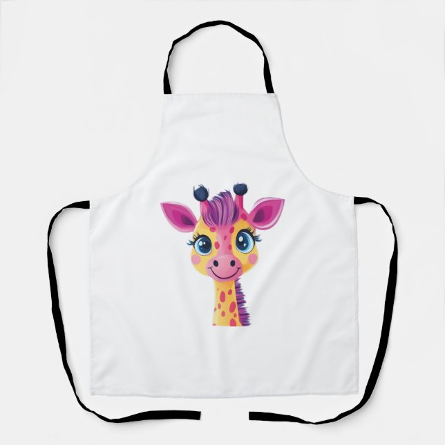 Tablier Un design gai et fantaisiste d'une jeune girafe (Recto)