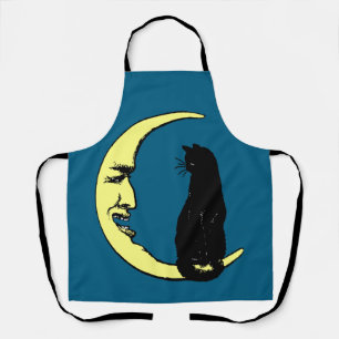Tablier Un Français vintage dans la lune et le chat