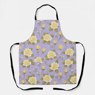Tablier Un motif fantaisiste de petites roses jaunes et bl