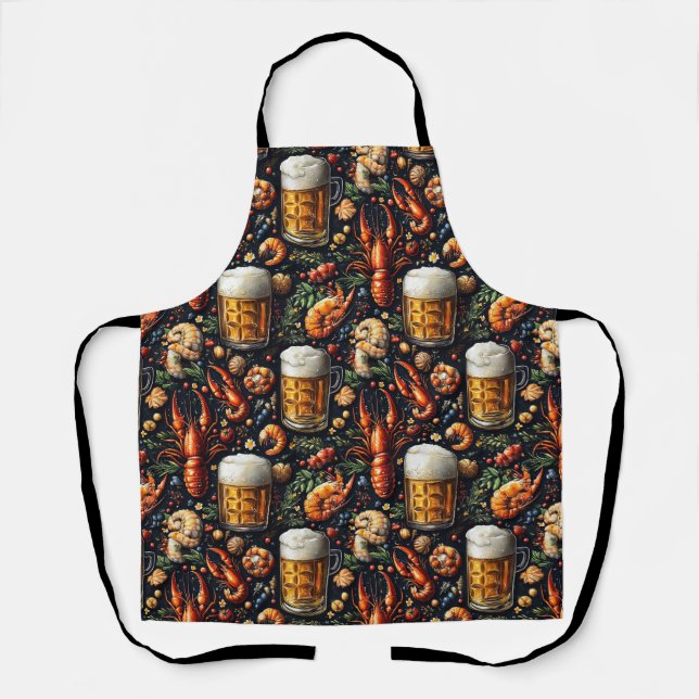 Tablier Un motif pour les amateurs de bière et de fruits d (Recto)