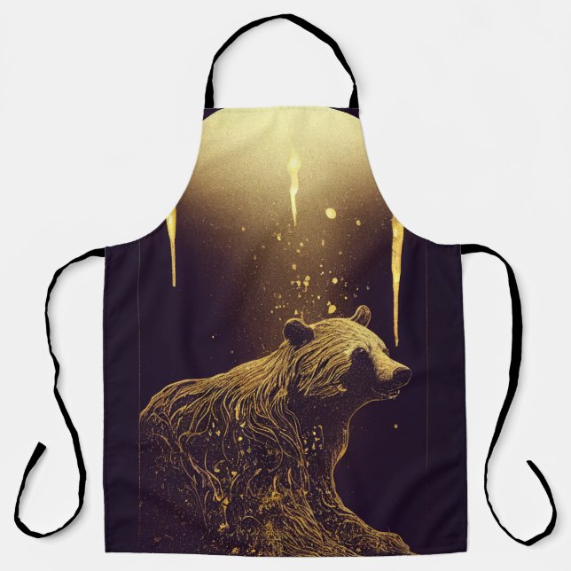 Tablier un ours au clair de lune Apron (Recto)