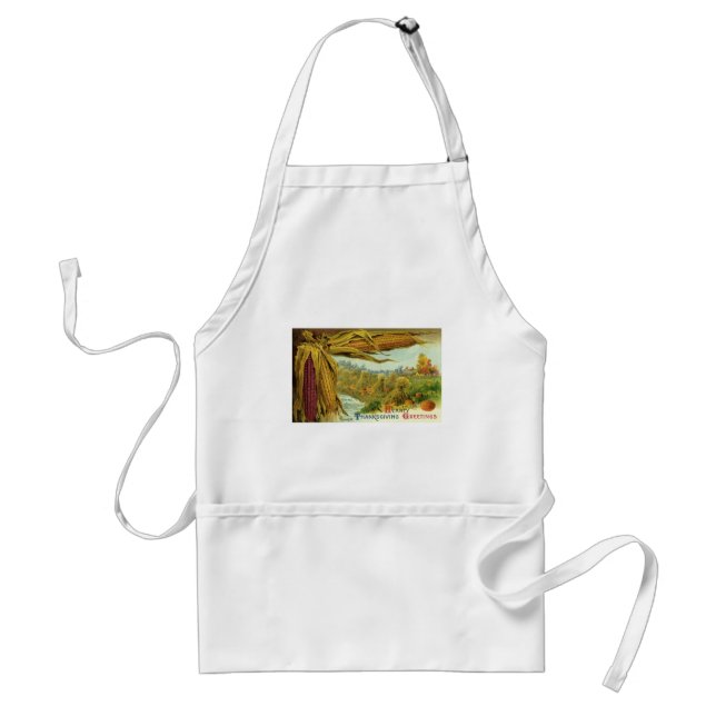 Tablier Un Thanksgiving Coeur ; Corn indien et Haystacks (Devant)