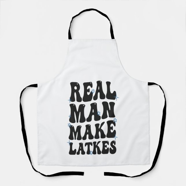 Tablier Un vrai homme rend Latkes amusant Super Hanoukka (Recto)