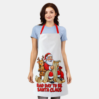 Tablier Une mauvaise journée pour le Père Noël Funny Noël