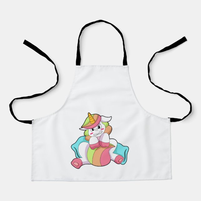 Tablier Unicorn shy with Pillow (Recto)