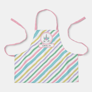 Tablier Unicorne florale et jolies bandes