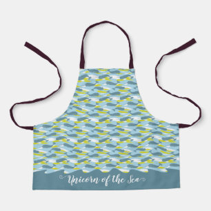 Tablier Unicorne Narwhal de la mer bleu ardoise personnali