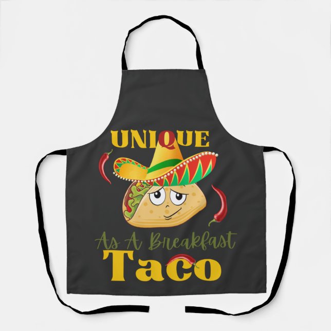 Tablier Unique En Petit Déjeuner Taco Joyeux Taco Souriant (Recto)