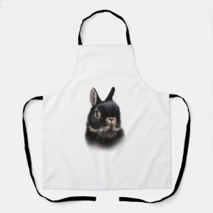 Tablier Unisex féminine de lapin nain noir des Pays-Bas