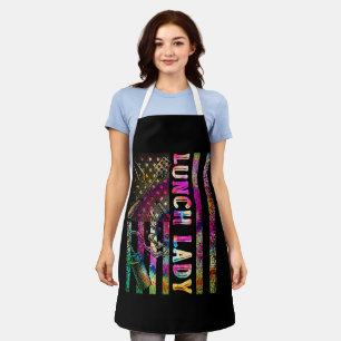 Tablier US Flag Lunch Lady Back To School Cook