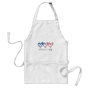 Tablier USA Drapeau Patriotique Coeurs 4 juillet Sweet Lan