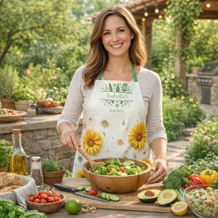 Tablier Ustensiles de cuisine jaune tournesol