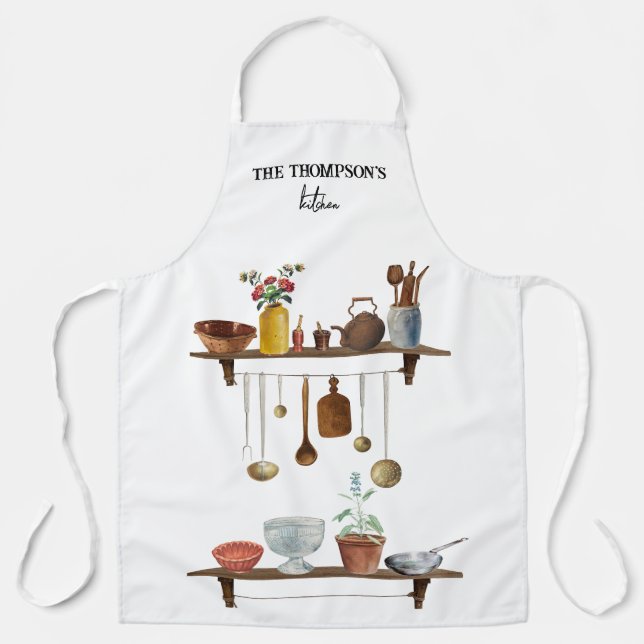 Tablier Ustensiles de cuisine Retro vintage (Recto)
