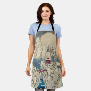 Tablier Utagawa Hiroshige - Neige sur le mont Haruna