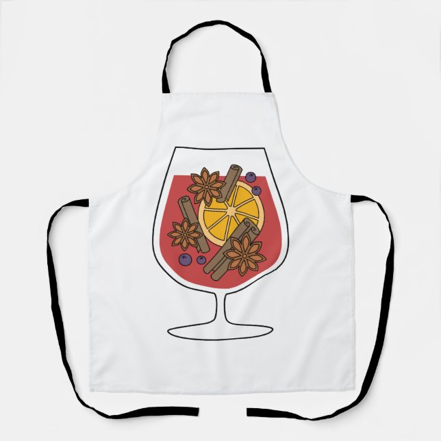 Tablier Vacances de Noël vin roux rouge cocktail épicé (Recto)