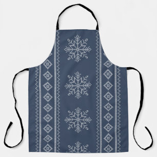 Tablier Vacances d'hiver tricot snowflake design
