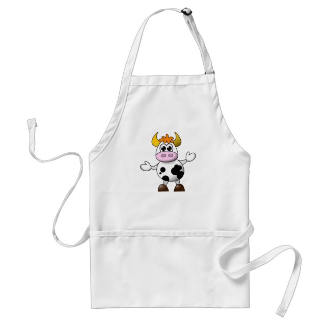 Tablier Vache caricaturale drôle (Devant)