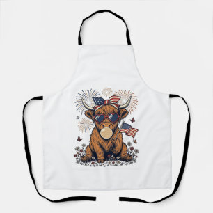 Tablier Vache écossaise patriotique Bubblegum Gravure vint