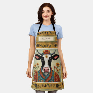 Tablier Vache florale