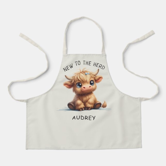 Tablier Vache Highland Nouveau Dans Le Troupeau (Recto)